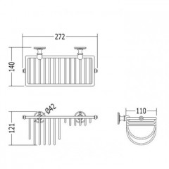 Devon First Class Полочка для губки решетчатая, настенная, цвет: золото светлое
