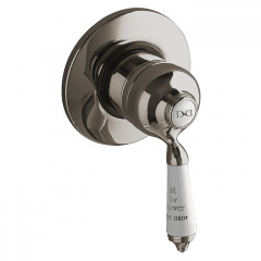 Devon Cмеситель универсальный д/скрытого и наружнего монтажа, с ручкой белой, цвет: никель блестящий