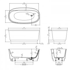 Devon Holiday Ванна ИЗ WHITE TEC PLUS 175.7х66.5х89.7 см, цвет: белый, в компл донный клапан с крышкой из WHITE TEC(цоколь белый)