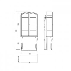 Devon Dancer 1 Витрина (80х30хh180см); с 2-мя дверцами, корпус и ножки цвет: черный глянец; дверки цвет: белый глянец