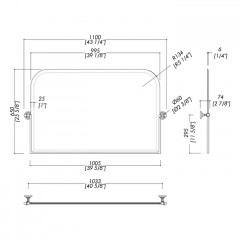 Devon Gatsby 2 Зеркало поворотное 110x65 см c держателями настенными, цвет светлое золото