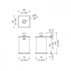 DEVON Cube Емкость с крышкой, цвет белый/хром