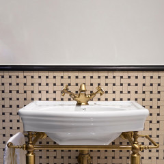 Devon Jolie Консоль напольная со стеклянной полочкой 63,4х85,8 см для раковины NEW ETOILE на 1 отв, цвет бронза