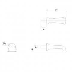 Devon Излив настенный 172 мм цвет: хром