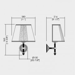 Devon Black Diamond Светильник настенный с плафоном 280х280х365 мм, держатель хром