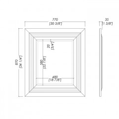 Devon Plaza Зеркало (87х77см), цвет рамы: комбинированный белый/черный