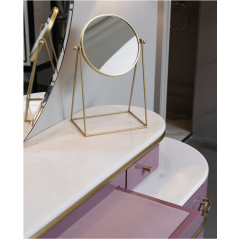 Devon Zelda Тумба напольная 155х45х183 см со столешницей cremo-extra, цвет мебели INTENSE PINK, ножки латунь матовая