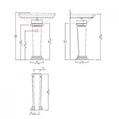 Devon Westminster Раковина (69х49 см) с 3 отверстиями под смеситель, цвет: белый