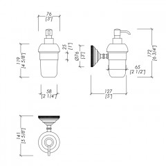Devon Black Diamond Дозатор для жидкого мыла черный, держатель , помпа цвет хром