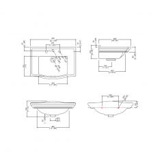 Devon Westminster Раковина (69х49 см) с 3 отверстиями под смеситель, цвет: белый