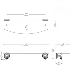 Devon Black Diamond Полочка стеклянная 60 см (стекло прозрачное), цвет: бронза