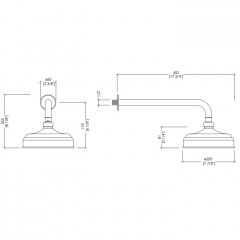 Devon Tribeca Верхний душ 200мм, с кронштейном, цвет никель блестящий