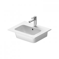 Duravit ME by STARCK Раковина накладная 530х430мм с переливом, с 1 отв под смес, с WonderGliss, цвет: белый
