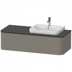 Duravit Happy D.2 Plus Столешница 16x1300x550мм для тумбы #HP4932, HP4942, HP4952 ,HP4962, HP4972 с вырезом под 1 раковину DX, цвет: graphite supermat