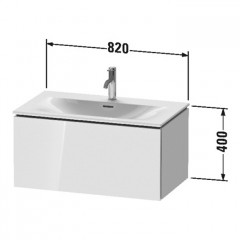 Duravit L-Cube Тумба подвесная под раковину # 234483, 1 выдвижное отделение, 400x820x481мм, цвет White High Gloss