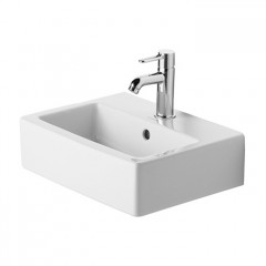 Duravit Vero Раковина для рук шлиф., с перел., с 1 отв. под смес., включая крепление, 450x350мм, Цвет: Белый