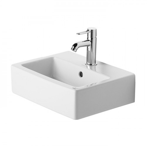 Duravit Vero Раковина для рук шлиф., с перел., с 1 отв. под смес., включая крепление, 450x350мм, Цвет: Белый