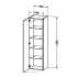 Duravit DuraStyle Колонна 1400x400x360mm, 1 дерца, 4 стеклянные полки, петли справа ,цвет натуральный орех 79