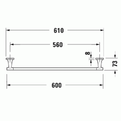 Duravit Starck T Полотенцедержатель настенный 600мм цвет хром