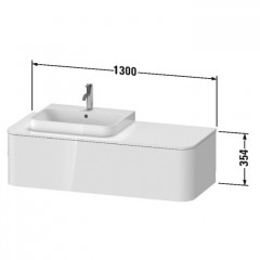 Duravit Happy D.2 Plus Тумба подвесная 354x1300x550мм 1 ящик, цвет: белый глянцевый