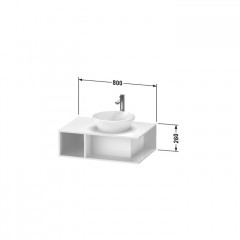 Duravit D-Neo Тумбочка подвесная компакт, 260x800x550 мм, 1 открытое отделение на левой стороне, цвет: Black Oak