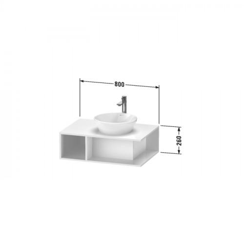 Duravit D-Neo Тумбочка подвесная компакт, 260x800x550 мм, 1 открытое отделение на левой стороне, цвет: Black Oak