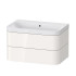 Duravit Happy D.2 Plus Тумба подвесная с умывальником 775х490х468 мм, без отв под смесит, 2 ящика, выпуск и сифон в комплекте, цвет белый глянцевый