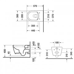 Duravit Me by Starck Комплект: подвесной унитаз Rimless 2529090000 + сиденье с мягким закрыванием 002009 (СПЕЦЦЕНА!)