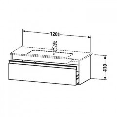 Duravit Ketho База под раковину ,для ME by Starck, 1 ящик,410x1200x475 HG, Цвет белый глянцевый