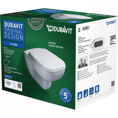 Duravit D-Code Комплект: подвесной унитаз Rimless 257009 355х545 мм.+ сиденье с автоматическим закрыванием 006739 ("СПЕЦЦЕНА с нашего склада!")
