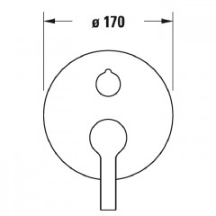 Duravit B.2 Смеситель для душа скрытого монтажа (наружная часть круг) с переключателем и перепускным клапаном, цвет: хром