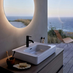 Duravit Soleil by Starck Раковина подвесная/накладная 600х480х145 мм,с 1 отв под смеситель, с переливом, WonderGliss ,цвет белый