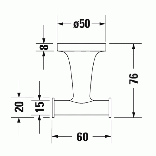 Duravit Starck T Двойной крючок настенный, цвет: bronze Brushed