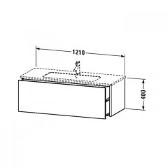 Duravit XSquare База под раковину 1210х478х400 мм, с 1 выдв ящик, Цвет белый матовый(для 233612)