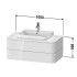 Duravit Happy D.2 Plus Раковина 60х46см с перелив, с 1м отв. под смесит, выпуск с керам. покр цвет Anthracite matt/белый