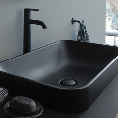 Duravit Happy D.2 Plus Раковина 600х400мм, без перелива,с выпуском с керамической крышкой цвет Anthracite matt