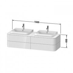 Duravit Happy D.2 Plus Раковина 600х400мм, без перелива,с выпуском с керамической крышкой цвет: белый
