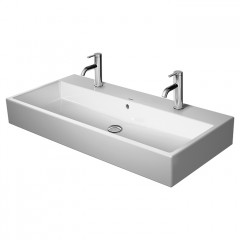 Duravit Vero Air Раковина 100cm, с переливом, с площадкой, c 2 отв. под смеситель, Цвет белый