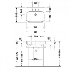 Duravit Happy D.2 Раковина подвесная (650х505 мм) с 1м отверстием под смеситель, для тумбы Happy D.2 # H2 6364, цвет: белый