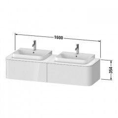 Duravit Happy D.2 Plus Тумба подвесная 354x1600x550мм 2 ящика, DX, цвет: белый глянцевый