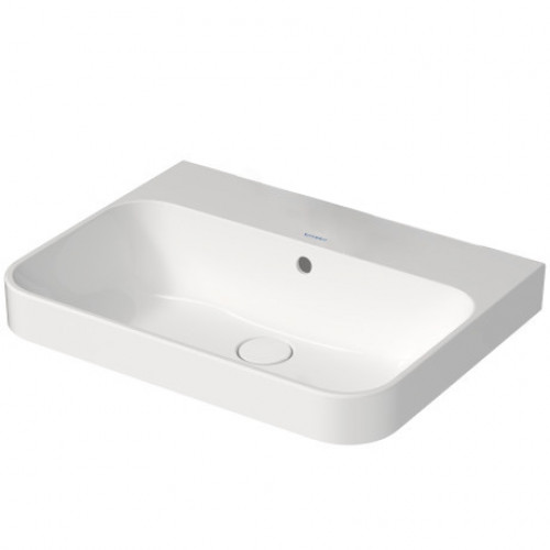 DURAVIT HAPPY D.2 PLUS Раковина 600х460 мм., без отверстий для смесителя, с переливом, с креплением, выпуск с керамическим клапаном, цвет белый