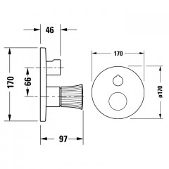 Duravit White Tulip Смеситель для ванны, на 2 источника, встраиваемый (внешние части) цвет: хром