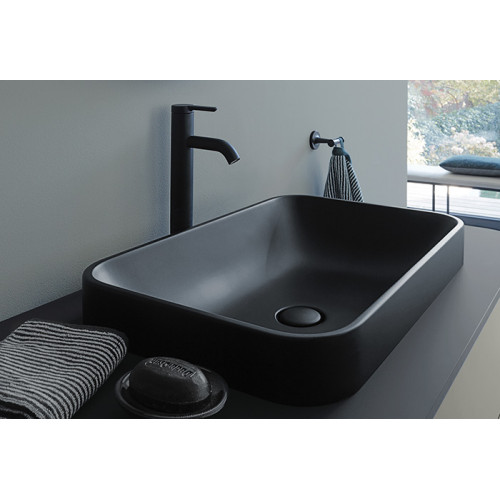 Duravit Happy D.2 Plus Раковина 600х400мм, без перелива,с выпуском с керамической крышкой цвет Anthracite matt