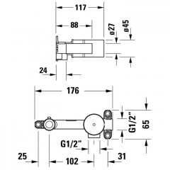 Duravit Базовый комплект однорычажного смесителя для умывальника для скрытого монтажа