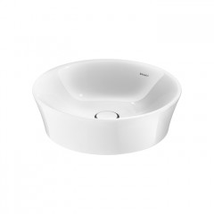 Duravit White Tulip Раковина ? 500 мм накладная без отв под смес, с керам крышкой без перелива, с WonderGliss, цвет: белый