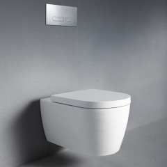 Duravit ME by Starck Унитаз подвесной Rimless без смывного края, свкл. крепление Durafix, 4,5л. с HygieneGlaze, 370x570мм, Цвет белый