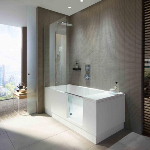 DURAVIT Shower + Bath Bathtub Ванна 1700х750хh2105 мм, с входной дверью и душевой шторкой, SX - левосторонняя, цвет: белый (без слива-перелива)