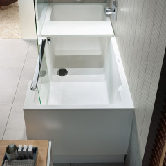 DURAVIT Shower + Bath Bathtub Ванна 1700х750хh2105 мм, с входной дверью и душевой шторкой, SX - левосторонняя, цвет: белый (без слива-перелива)
