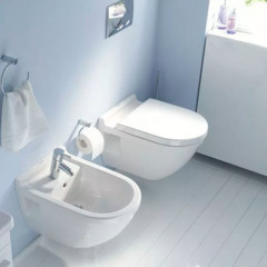 Duravit Architec Биде подвесное с перел., с плоскостью под смес.,вкл. крепление Durafix, 365x580мм, Цвет: Белый