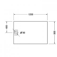 Duravit Stonetto Поддон композитный прямоугольный 1200x800х50mm, d90, цвет белый